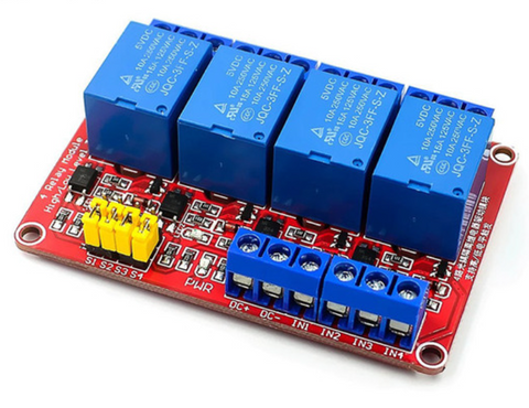 4 Channel 5V Red Board Optocoupler Isolation Relay Module