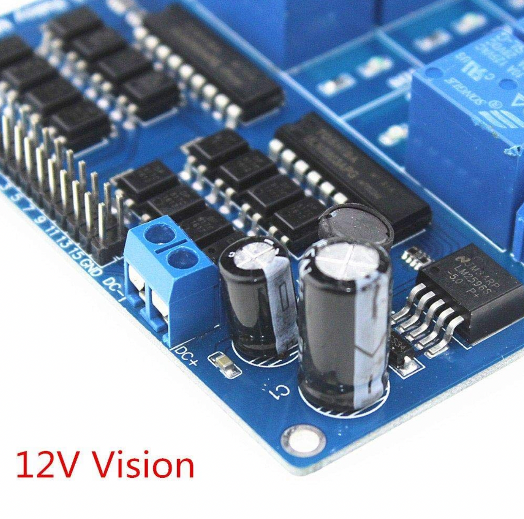 16 Channel Relay Module 12V with Light Coupling LM2576 – SMARTQAT