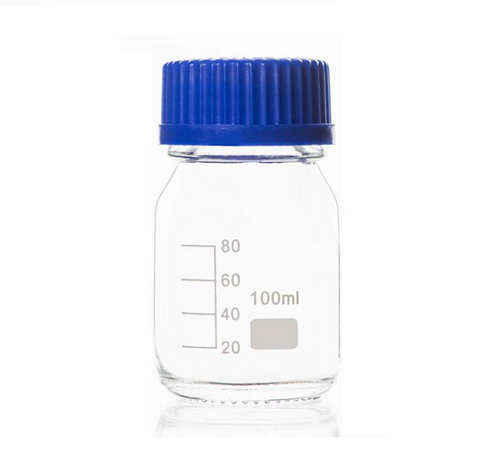 Reagent Bottle with blue Screw Cap  قارورة كاشف بغطاء برغي